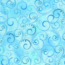 Swirling Splendor 108"Wideback by Kanvas Studio for Benartex - Blue 19705W-50