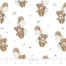 Teddy Bear's Adventure Flannel by Camelot - White - 21241001B-01