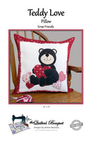 Teddy Love Pillow Pattern by Quilter's Bouquet (18" x 18")