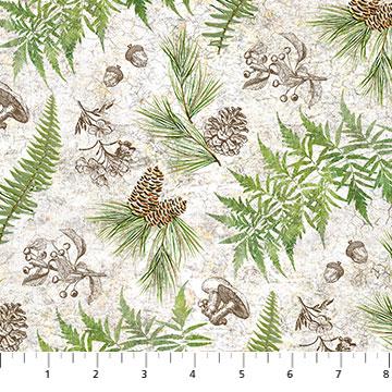 Tenderwood by Northcott - Fern & Toile Toss Cream 24175-12