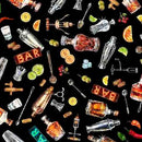 That's The Spirit - QT Fabrics - Bartender Toss Black 31004-J