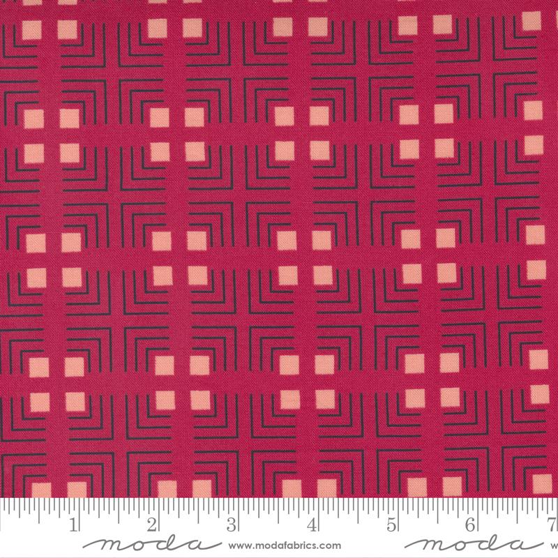 The Lookout by Moda - Squares/Lines  Raspberry 18216-15