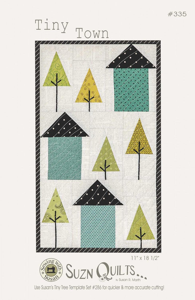 Tiny Town Wallhanging Pattern by Suzn Quilts 11" x 18.5"