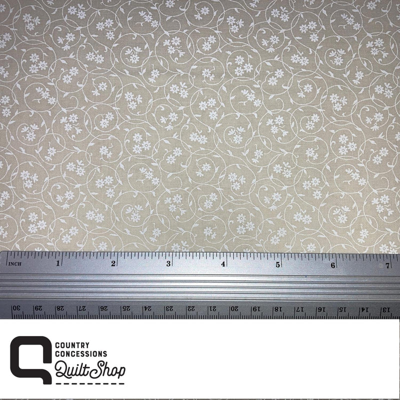 Tonal Prints - White on Cream Floral 1250-49