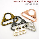 Triangle Strap Connectors - 1" - 2pk - Gold - Emmaline Bags