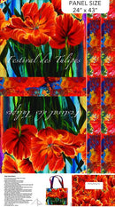 Tulip Festival - Northcott - PANEL - CANVAS TOTE BAG 24" x 43" C40208-59