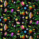 Turtle Island - by Elizabeth Studio for International Textiles - Floral 37002-Black