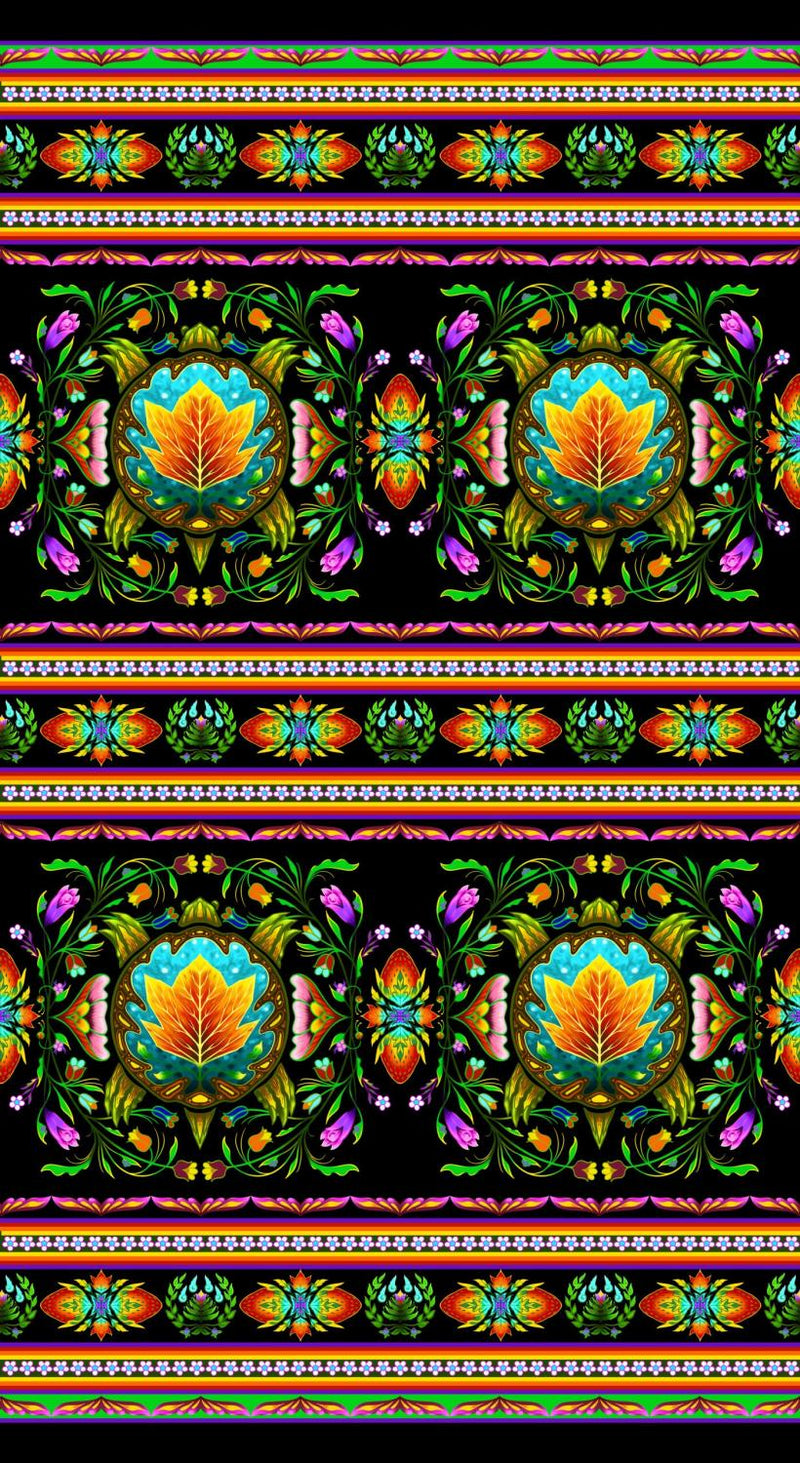 Turtle Island - by Elizabeth Studio for International Textiles - Wide Stripe 37001-Black