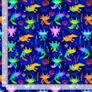 Underwater Paradise - by Gail Cadden for Timeless Treasures - Axolotl Cute Salamander CD2889-ROYAL