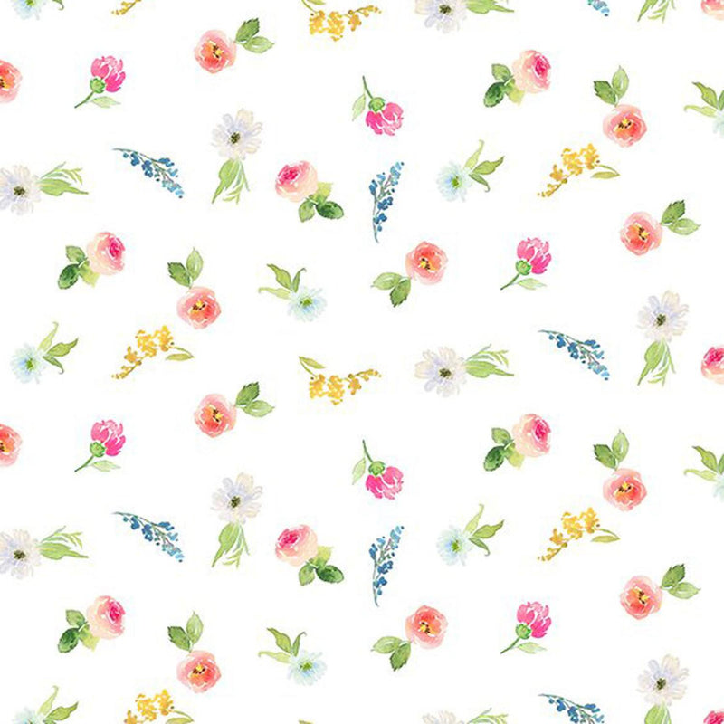 Victoria by In The Beginning - Sm Flower Multi On White IBFVIC8VIC-1