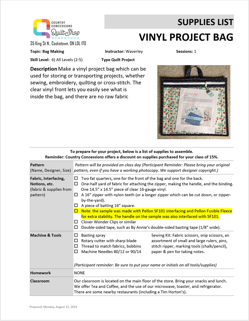 Vinyl  Project Bags (October 17, 2025)