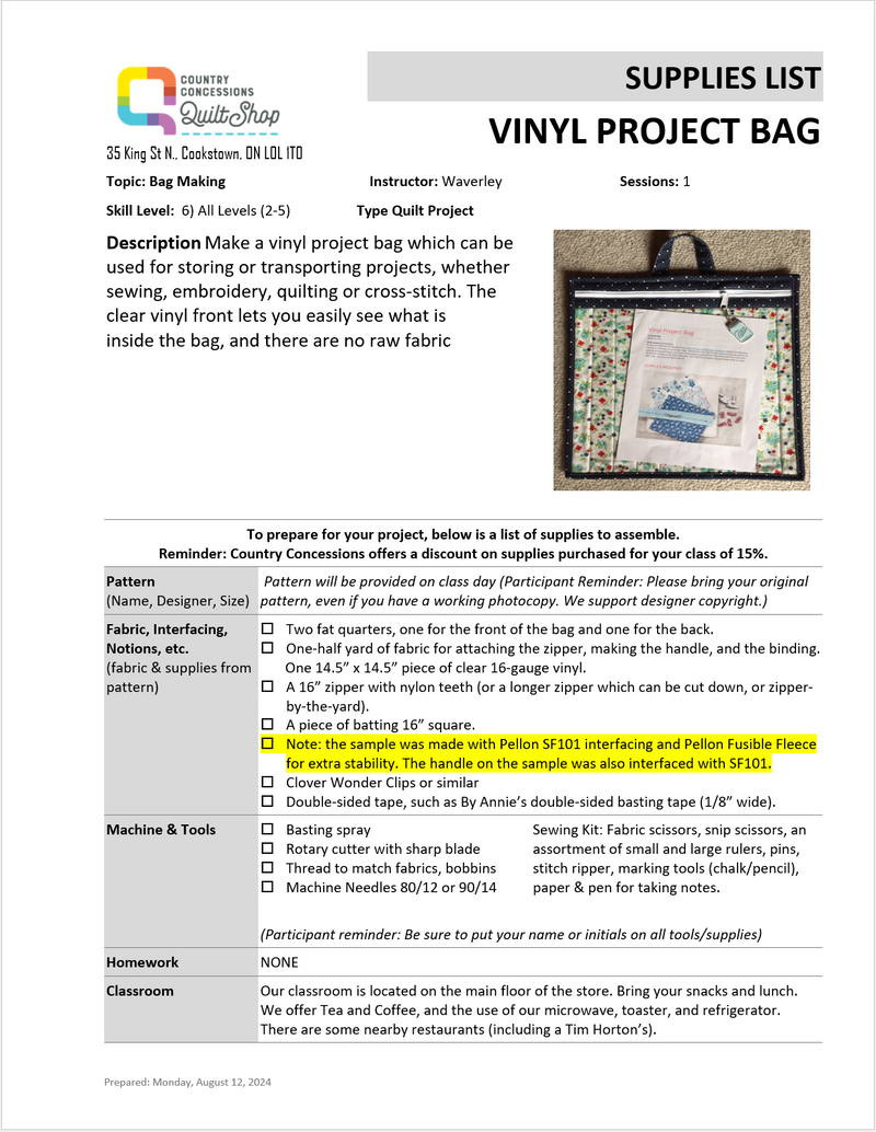 Vinyl  Project Bags (February 22, 2025)