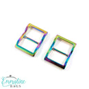 Wide Mouth Strap Sliders 1" - Extra Wide - 2pc by Emmaline Bags - Iridescent EBSLD2-25IRI/2