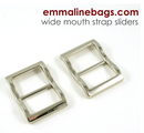 Wide Mouth Strap Sliders 1" 2pc by Emmaline Bags - Nickel SLD2-25NL/2