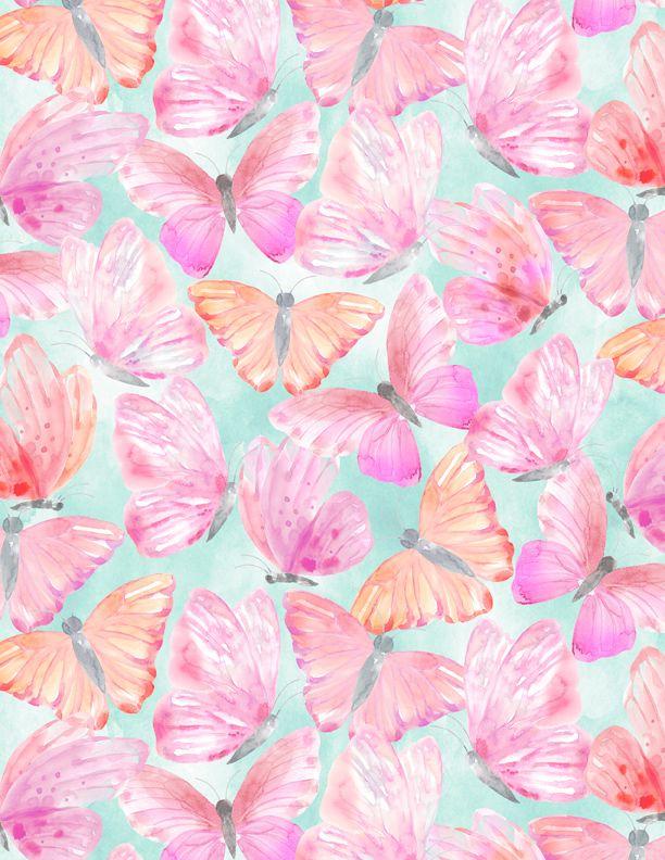 Winged Whisper by Wilmington - Packed Butterflies Pink 3049-15721-735