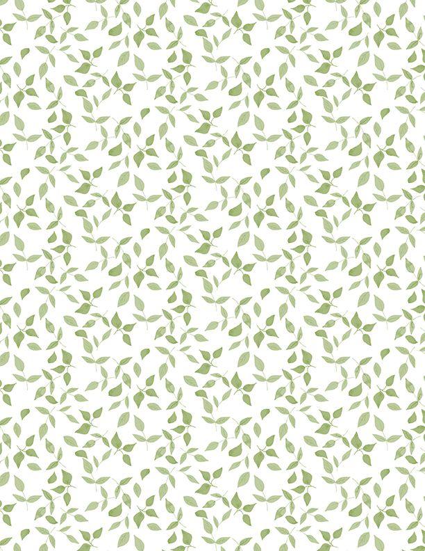 Winsome Critters by Wilmington - Leaf Toss White/Green - 3060-36258-170