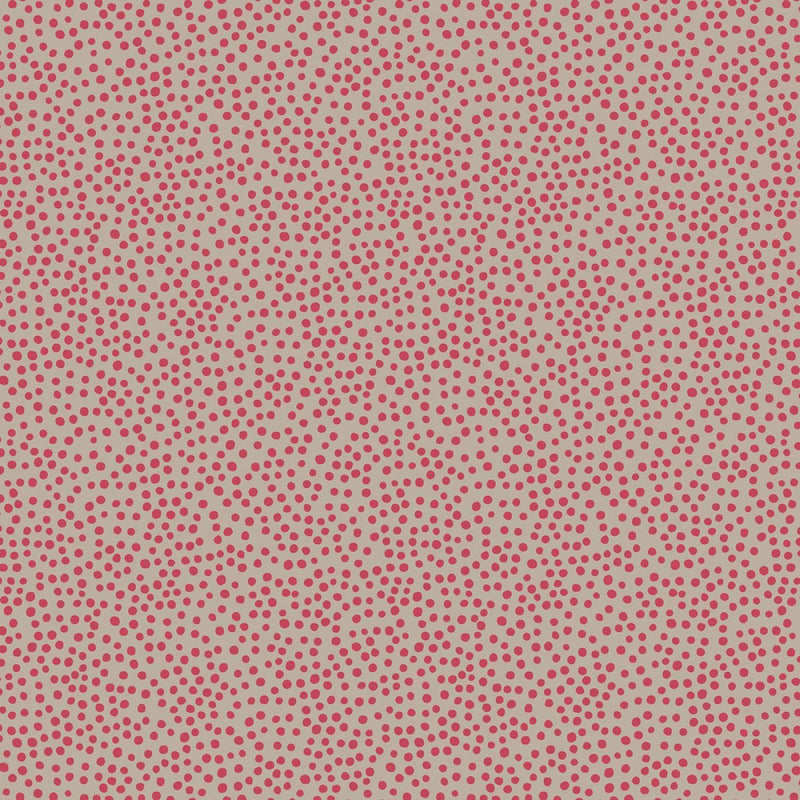 Winter in Bluebell Wood FLANNEL by Lewis &  Irene - Dots Red on Beige F46-3