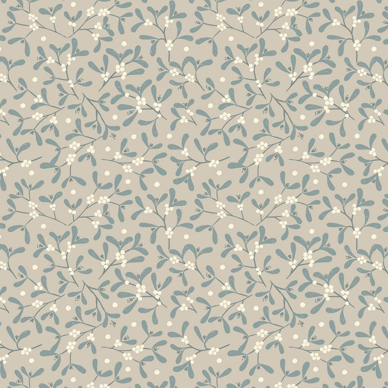 Winter in Bluebell Wood FLANNEL by Lewis &  Irene - Mistletoe Linen F43-1