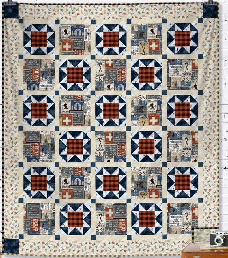 Winterholz - SAMPLE - Pieced Top 69.5" x 81" (binding incl)