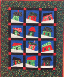 Wonky Houses Wallhanging - SAMPLE - FINISHED Quilted & Bound - 36.5" x 45"