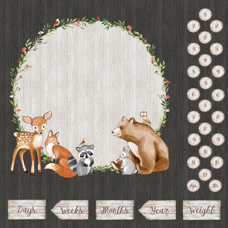 Woodland Adventures Milestones PANEL (43" x 43") DP25262-96