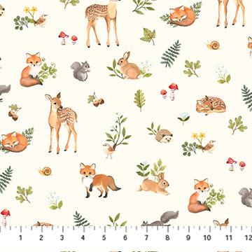 Woodland Babes by Northcott by Northcott - Cream Multi Animals DP27169-11