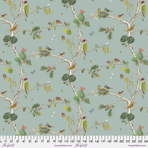 Woodland Blooms by FreeSpirit - Woodland Chorus-Sky PWSA028.SKY