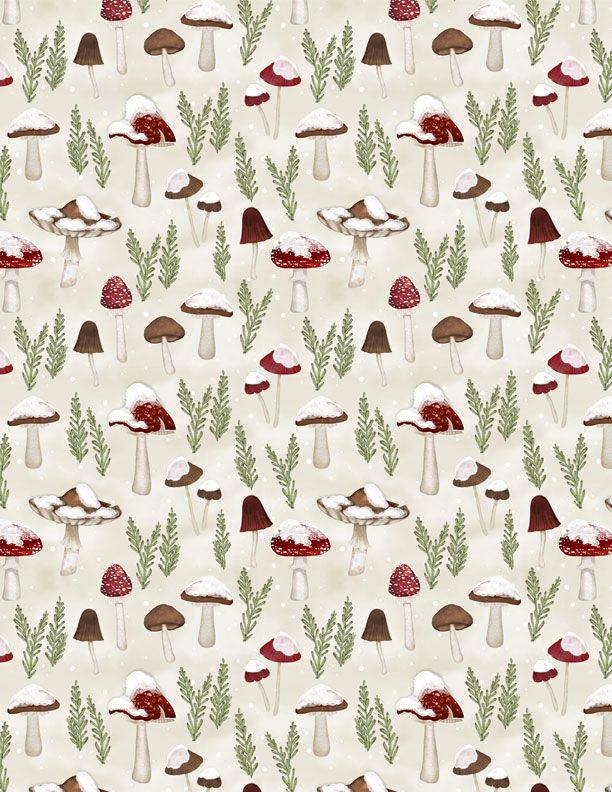 Woodland Snowmen - Wilmington - Mushrooms All Over Cream 3017-27739-232