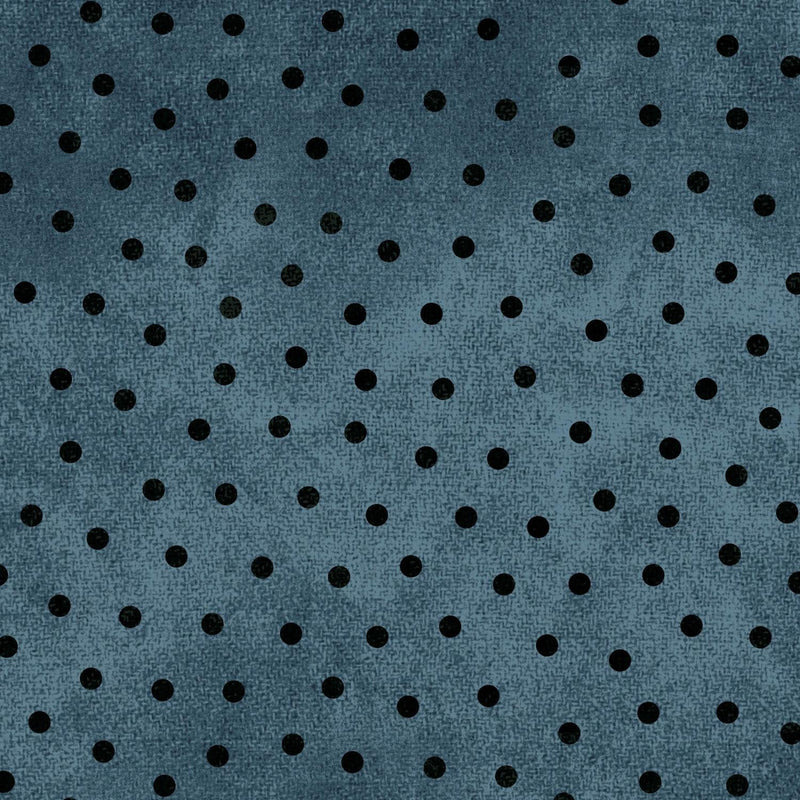 Woolies Flannel by Maywood - Polka Dots Black on Blue MASF18506M-B