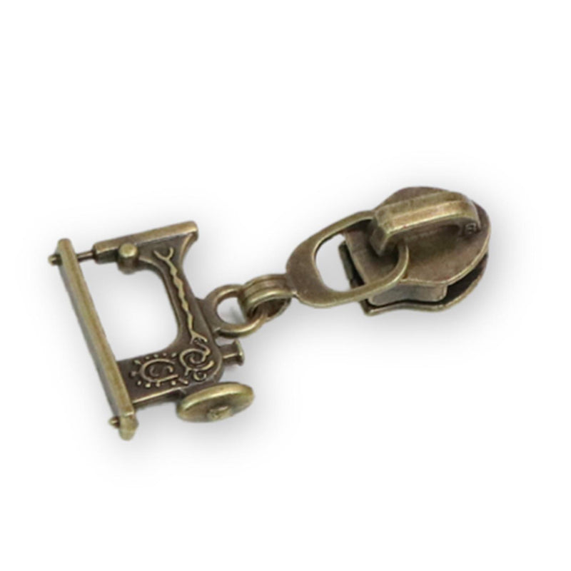 Zipper Pulls by Sallie Tomato - Sewing Machine - Antique Brass (1pc)