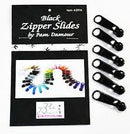 Zipper Slides by Pam Damour - 6 sliders- BLACK- ZIP/K