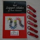 Zipper Slides by Pam Damour - 6 sliders- RED- ZIP/R
