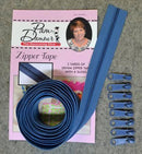 Zipper Tape-PD- DENIM -ENR/D 3yds w/8 sliders