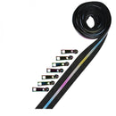 Zipper Tape by Pam Damour - Black with Rainbow Zipper BLK/MU
