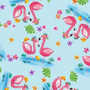 Zoo Crew - Blank Quilting - Flamingos Soft Blue 3867-11