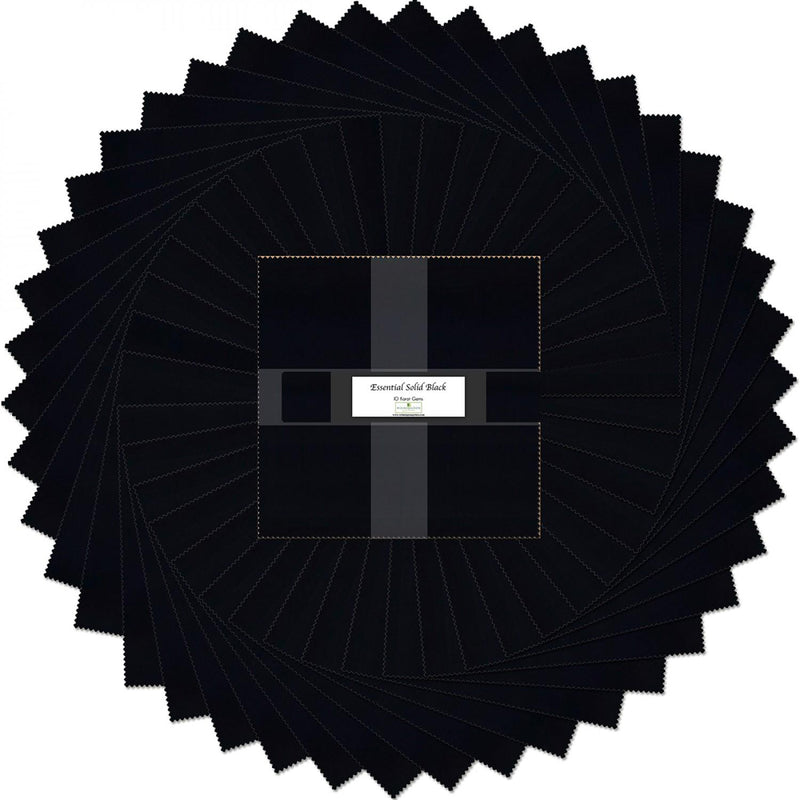 10 Karat Gems by Wilmington - Essentials Solid Black 10" Squares x 42 pc