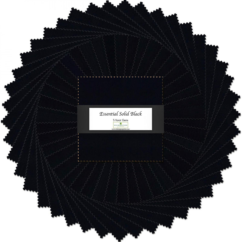 5 Karat Gems by Wilmington - Essentials Black Solid 5" Squares x 42 pc