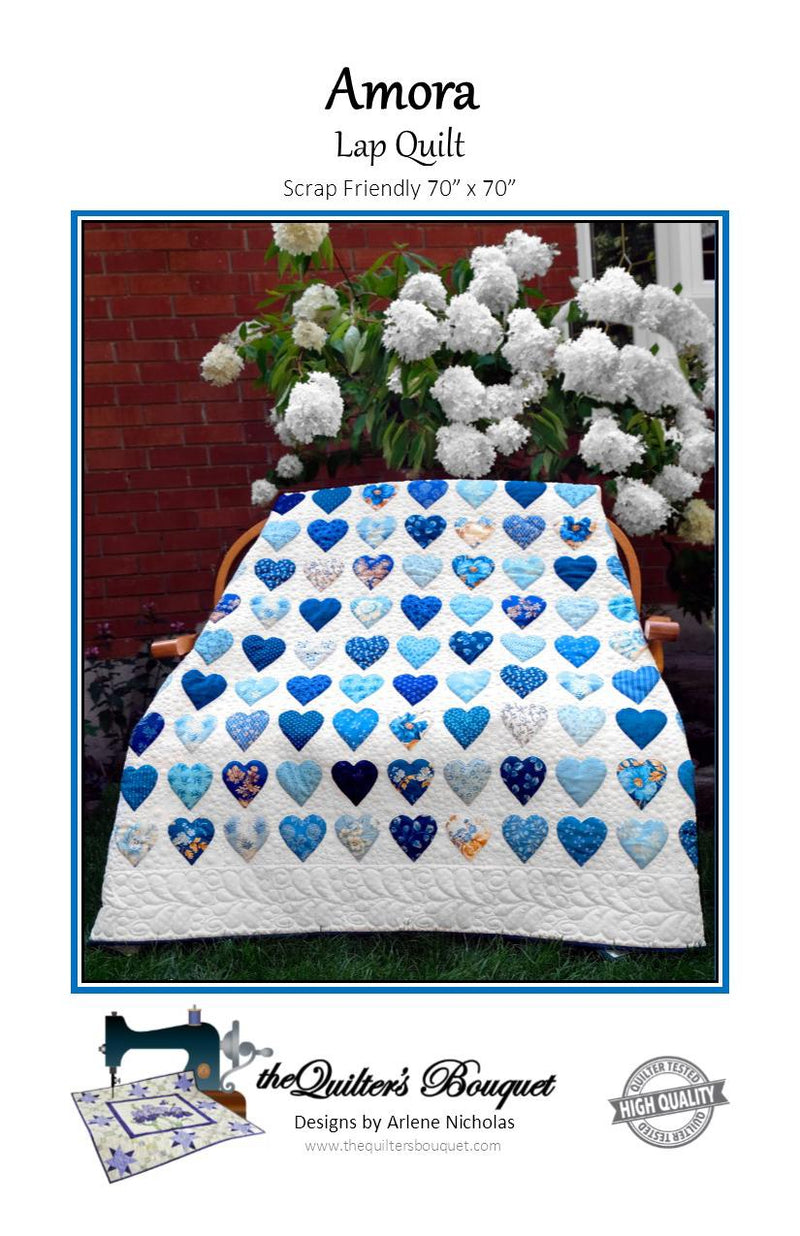 Amora Quilt PATTERN by Quilter's Bouquet (70" x 70")
