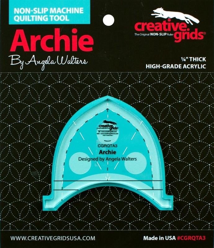Archie by Angela Walters - Non-slip Machine Quilting Tool - 1/4" Acrylic