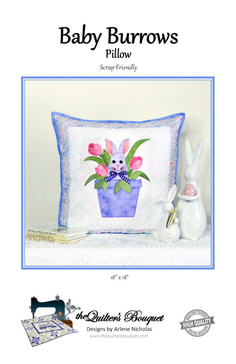 Baby Burrows Pillow PATTERN by Quilter's Bouquet (18" x 18")