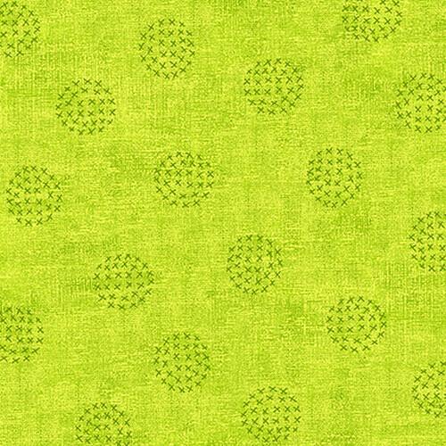 Basically by Stoff - Circles Crosses Lime 4512-841