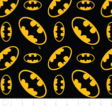 Batman Logo Licenced Flannel by Camelot Fabrics 23200022B-01 Black