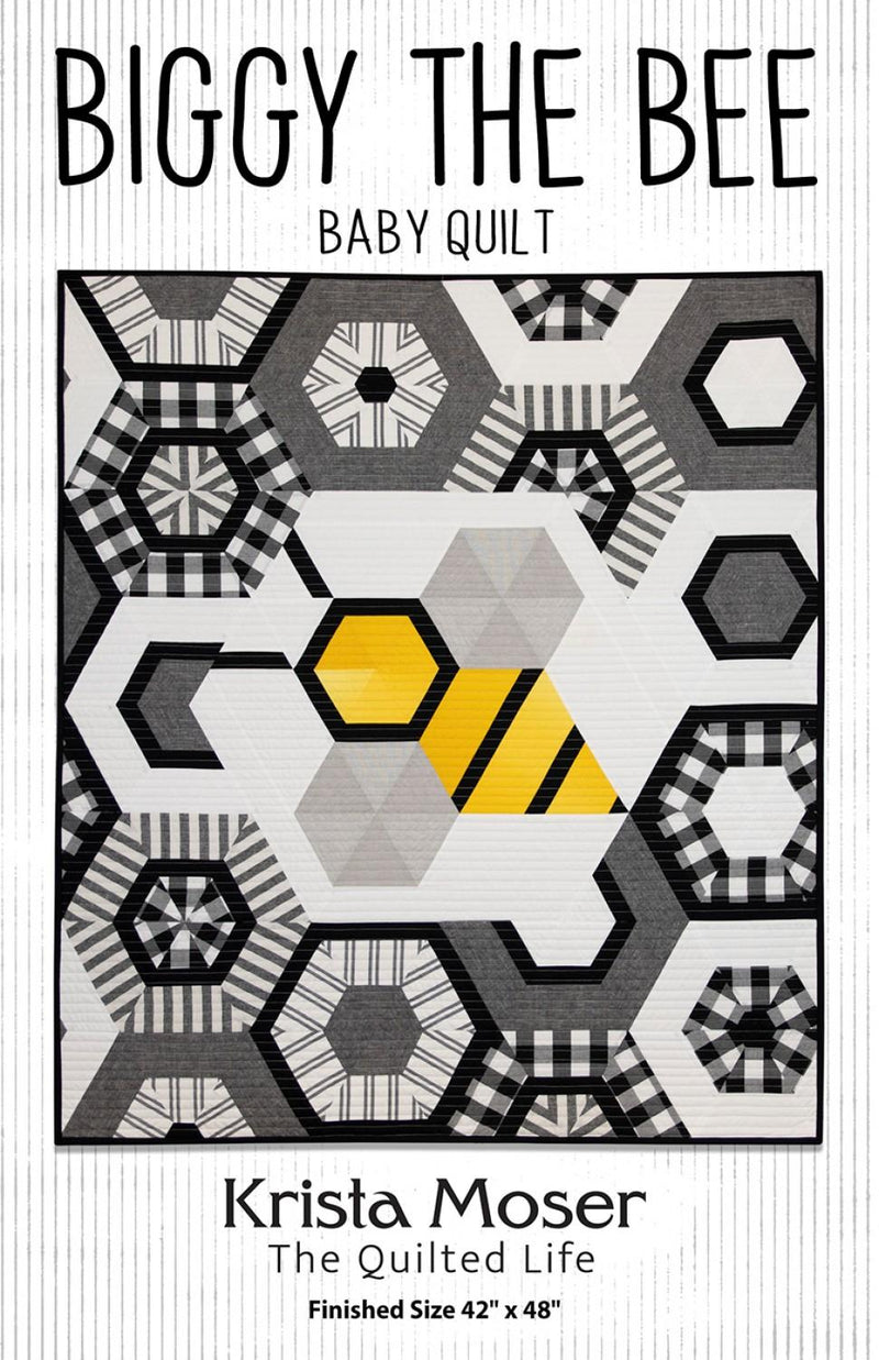 Biggy The Bee Baby Quilt Pattern -  Krista Moser 42" x 48"
