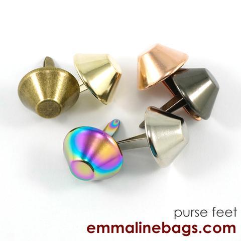Bucket Purse Feet - 6pk - Gunmetal - Emmaline Bags