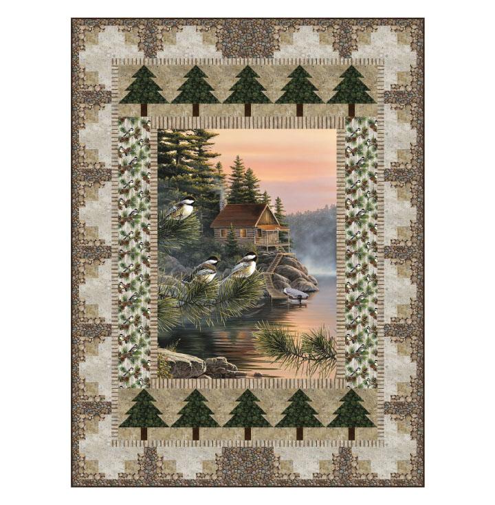Cabin by the Lake Panel PATTERN by Castilleja Cotton - 54" x 72" PTN3051
