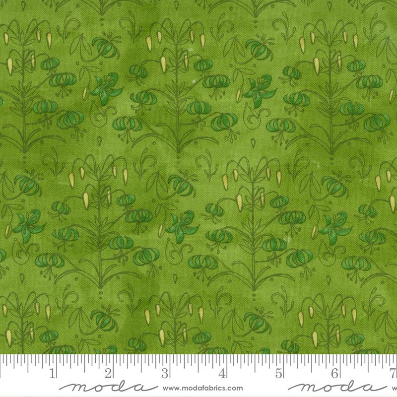Carolina Lilies by Moda - Abstract Floral Light Green Sprig 48703-18