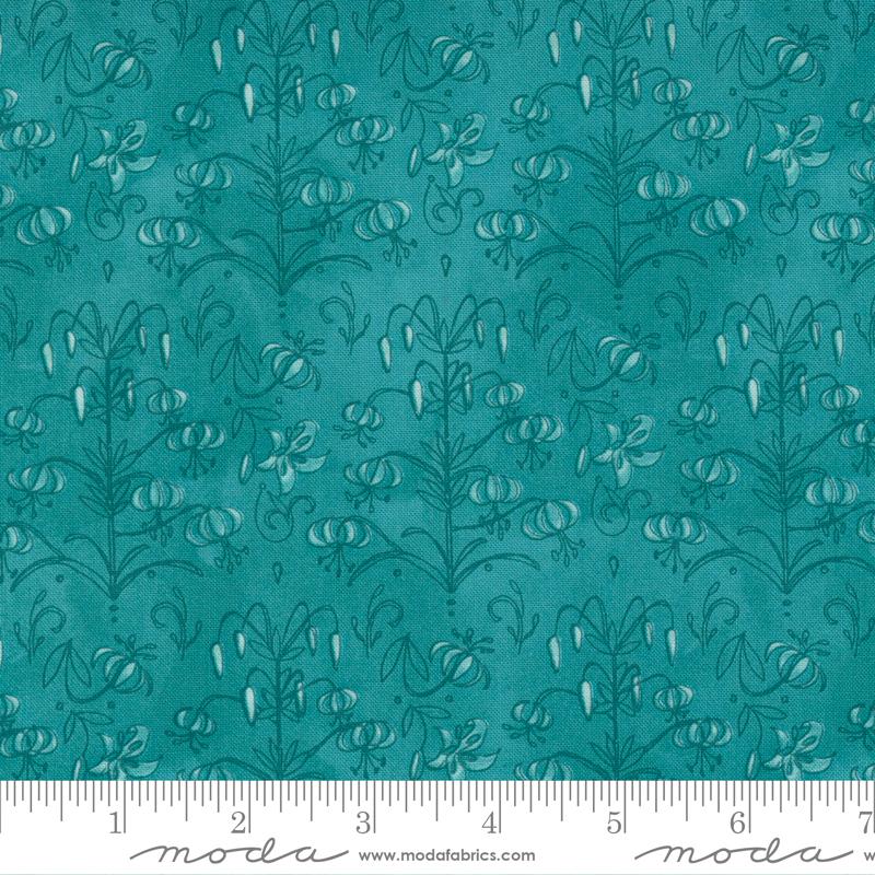 Carolina Lilies by Moda - Abstract Floral Turquoise Pond 48703-20