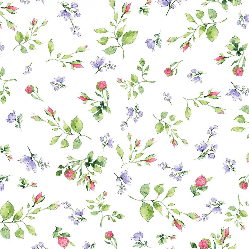 Cherish by Clothworks - White Rosebuds Y3553-1