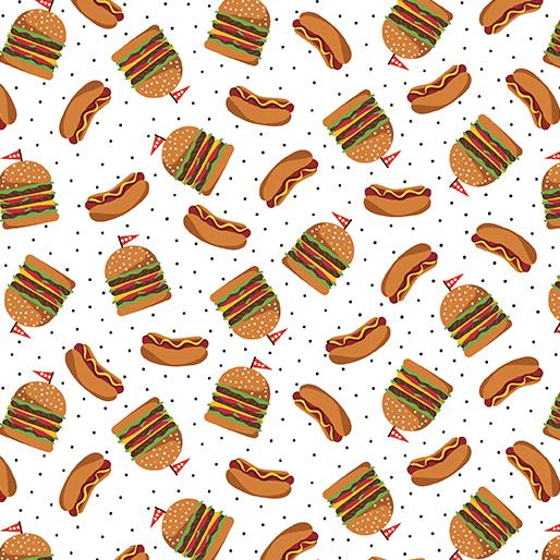 Chillin & Grillin for Benartex by Kanvas Studio 14360-09 Hot Dogs & Burgers