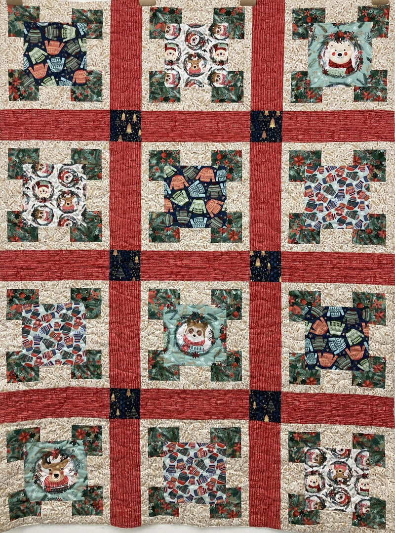 Christmas Squad Quilt (QUILTED TOP w/ binding) - 50" x 60"